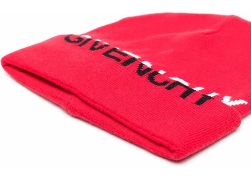 Palarii Givenchy Knitted Hat Givenchy Split Jacquard Pattern On Hat And Turn-Up Edge. RED Baieti (BM 16584489) 2