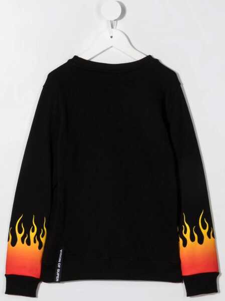Pulovere casual Vision of Super Black Crewneck With Red Shaded Flames BLACK Fete (BM 16584495) 2
