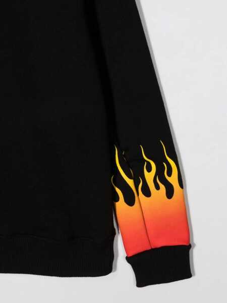 Pulovere casual Vision of Super Black Crewneck With Red Shaded Flames BLACK Fete (BM 16584495) 3