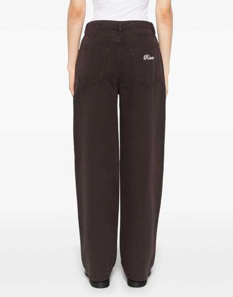 Pantaloni casual ROTATE Birger Christensen Wide Leg Pants BROWN Femei (BM 16584732) 4