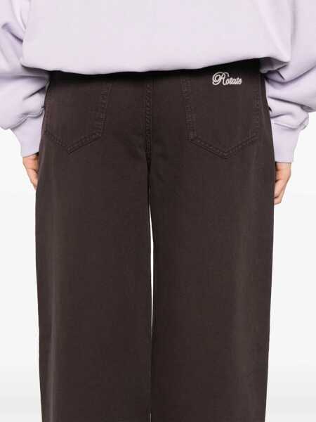 Pantaloni casual ROTATE Birger Christensen Wide Leg Pants BROWN Femei (BM 16584732) 5