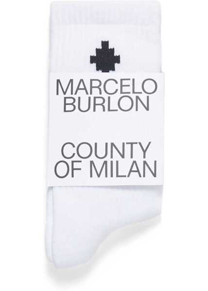 Sosete Marcelo Burlon Logo Cross High Socks WHITE Baieti (BM 16587801) 3