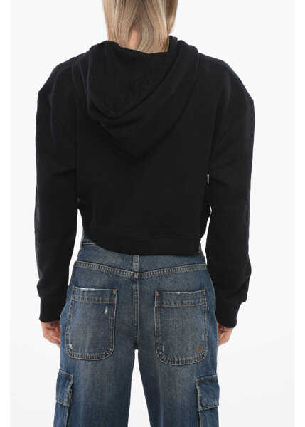 Hanorace John Richmond Pistil Cropped Sweatshirt With Embossed Logo Black Femei (BM 16588662) 2