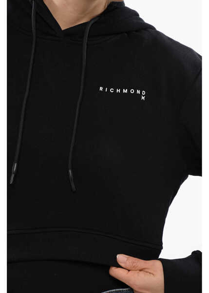 Hanorace John Richmond Pistil Cropped Sweatshirt With Embossed Logo Black Femei (BM 16588662) 3