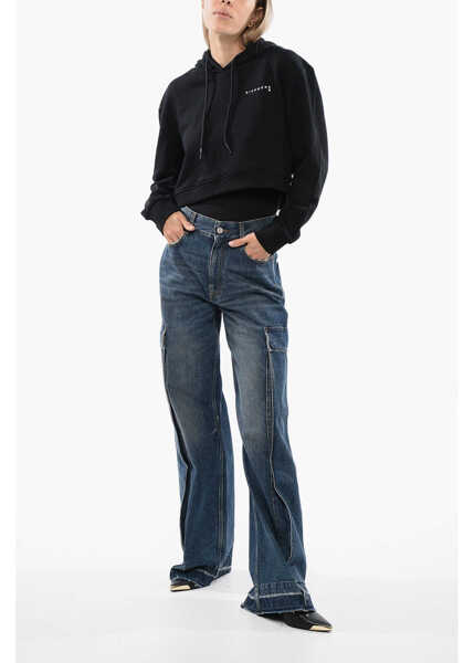 Hanorace John Richmond Pistil Cropped Sweatshirt With Embossed Logo Black Femei (BM 16588662) 4