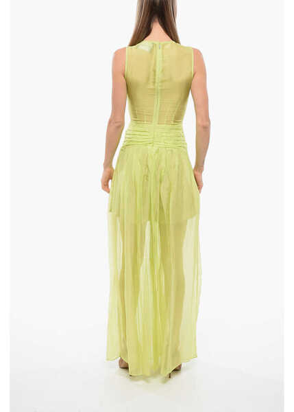 Rochii elegante John Richmond Sleeveless Kimura Dress With Ruffles Yellow Femei (BM 16588677) 2
