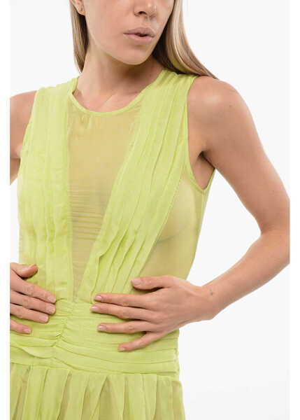 Rochii elegante John Richmond Sleeveless Kimura Dress With Ruffles Yellow Femei (BM 16588677) 3