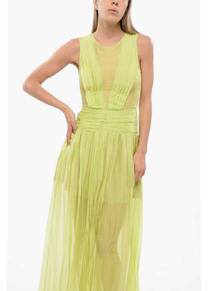 Rochii elegante John Richmond Sleeveless Kimura Dress With Ruffles Yellow Femei (BM 16588677) 4