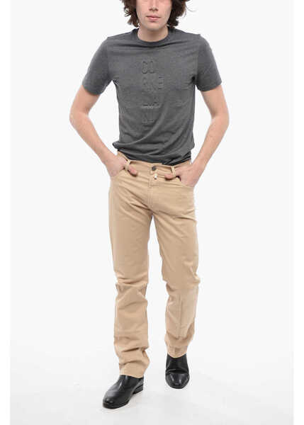 Pantaloni casual CORNELIANI Id 5-Pocketed Stretch Cotton Pants With Belt Loops Beige Barbati (BM 16588692) 4