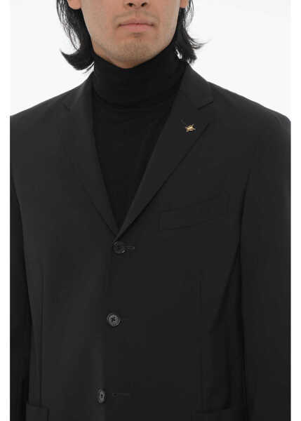 Sacouri CORNELIANI Cc Collection Stretch Wool Unlined Blazer Blue Barbati (BM 16588713) 3