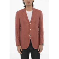 Sacouri elegante Cashmere And Silk Side Vents Notch Lapel Sartoria 3-Button B Barbati