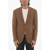 Sacouri CORNELIANI Linen And Silk Half-Lined Gate 2-Button Blazer