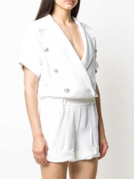 Salopete Balmain Crepe-De-Chine Double-Breasted Playsuit White Femei (BM 16588728) 3