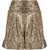 Balmain Double-Pleated High-Waisted Sequined Shorts Gold