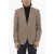 CORNELIANI Cc Collection Houndstooth Motif Virgin Wool 2-Button Blazer Brown