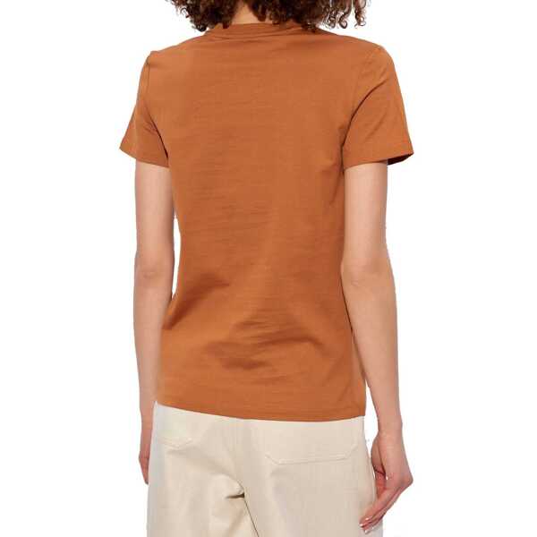 Tricouri Max Mara Max Mara Papaia Cotton Logo T-Shirt Brown Femei (BM 16588869) 3