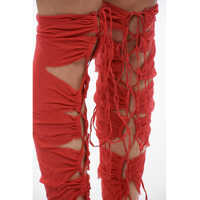 Sosete Dama pagina 2 - Sosete Maison Margiela Silk Blend Lace-Up Tabi Thing-Highs Red Femei (BM 16588881) - B-mall.ro