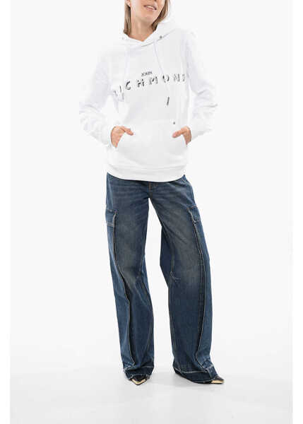 Bluze de trening John Richmond Betto Hoodie Sweatshirt With Embroidered Logo White Barbati (BM 16588890) 4