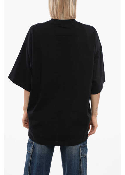 Tricouri John Richmond Over Pelac T-Shirt With Contrasting Print Black Barbati (BM 16588893) 2