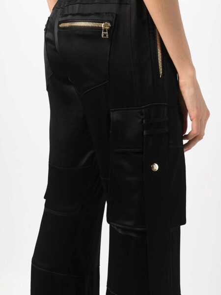 Pantaloni casual Balmain Satin Cargo Pants Black Femei (BM 16588941) 5