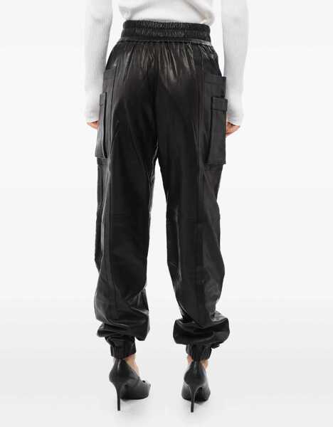 Pantaloni casual Balmain Leather Multipocket Pants With Quilted Detail Black Femei (BM 16588944) 3