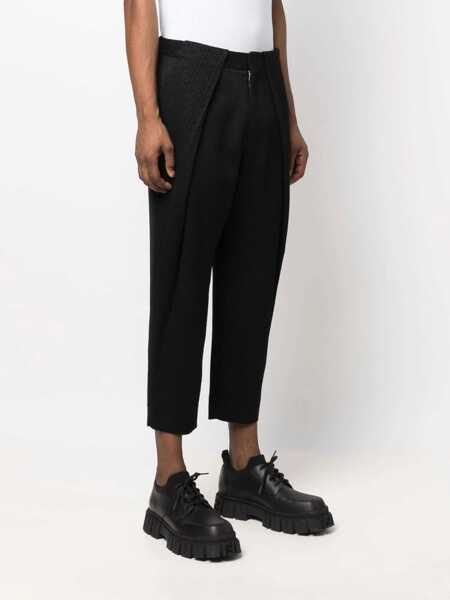 Pantaloni casual Balmain Single-Pleated Jacquard Viscose Pants With Monogram Motif Black Barbati (BM 16588950) 3