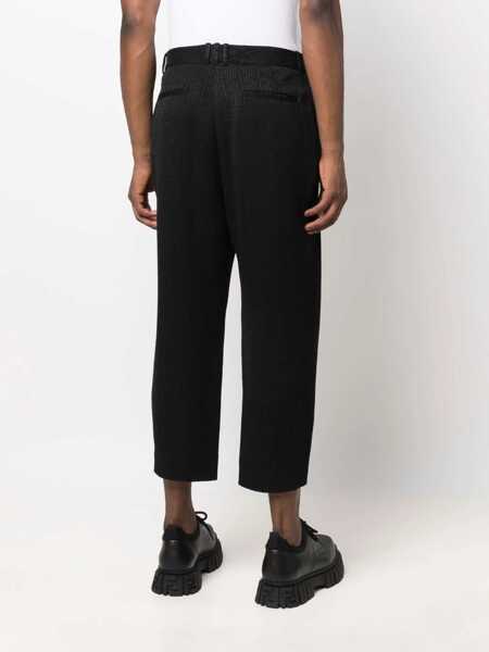 Pantaloni casual Balmain Single-Pleated Jacquard Viscose Pants With Monogram Motif Black Barbati (BM 16588950) 4