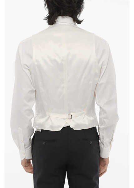 Veste costum CORNELIANI Cc Collection Two-Tone Virgin Wool Waistcoat With Back Adjus Blue Barbati (BM 16588998) 2