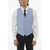 CORNELIANI Cc Collection Two-Tone Virgin Wool Waistcoat With Back Adjus Blue