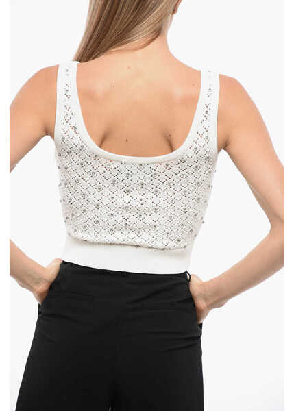 Maiouri John Richmond Openwork Buio Top With Crystal Application White Femei (BM 16589115) 2