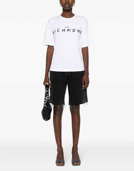 Tricouri John Richmond Tomiok Over T-Shirt With Rear Lace Detail White Femei (BM 16589118) 2