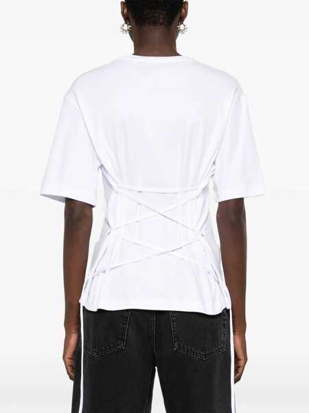 Tricouri John Richmond Tomiok Over T-Shirt With Rear Lace Detail White Femei (BM 16589118) 4