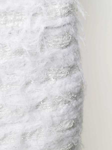 Fuste scurte Balmain Frayed Effect Tweed Skirt White Femei (BM 16589157) 5
