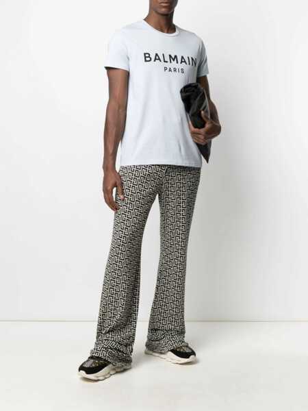 Pantaloni de trening Balmain Double Jersey Sweatpants With Monogram Motif Black & White Barbati (BM 16589172) 2