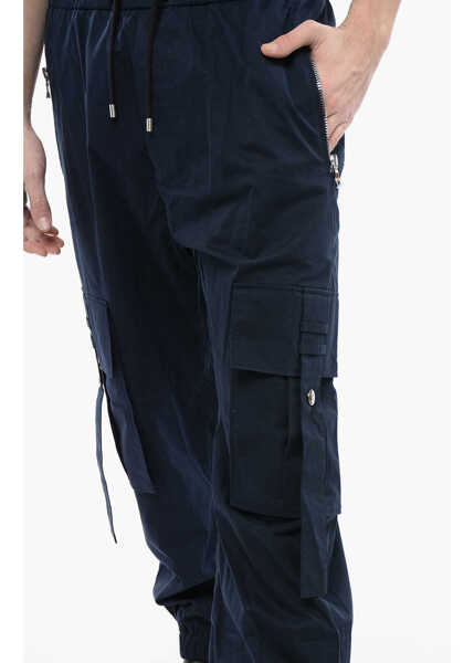 Pantaloni casual Balmain Cotton Cargo Pants With Drawstringed Waist Blue Barbati (BM 16589202) 3