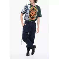 Pantaloni casual Balmain pentru Barbati - Pantaloni casual Balmain Cotton Cargo Pants With Drawstringed Waist Blue Barbati (BM 16589202) - B-mall.ro