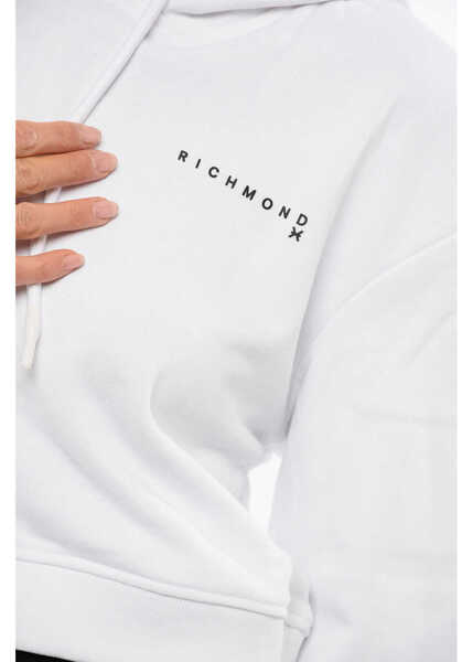 Hanorace John Richmond Pistil Cropped Sweatshirt With Embossed Logo White Femei (BM 16589298) 3