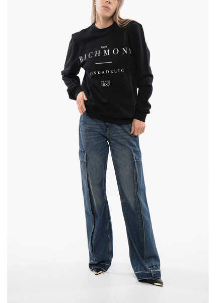 Bluze de trening John Richmond Josoin Over Sweatshirt With Contrasting Print Black Barbati (BM 16589487) 4