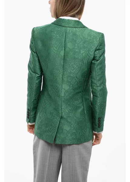 Sacouri John Richmond Embroidered Ranbu Blazer With Peak Lapel Green Femei (BM 16589490) 2