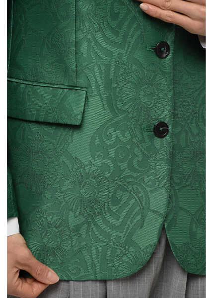 Sacouri John Richmond Embroidered Ranbu Blazer With Peak Lapel Green Femei (BM 16589490) 3