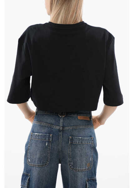 Tricouri John Richmond Cropped Genya T-Shirt With Oversized Fit Black Femei (BM 16589493) 2