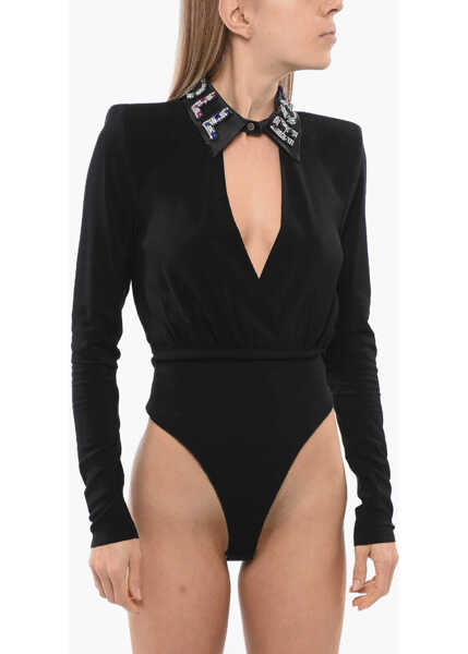 Body-uri John Richmond Cut-Out Suoka Bodysuit With Padded Shoulders Black Femei (BM 16589496) 3