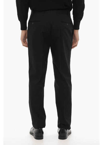 Pantaloni casual CORNELIANI Cc Collection Stretch Cotton Chinos Pants With Belt Loops Black Barbati (BM 16589499) 2