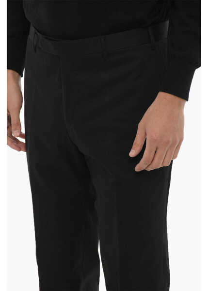 Pantaloni casual CORNELIANI Cc Collection Stretch Cotton Chinos Pants With Belt Loops Black Barbati (BM 16589499) 3