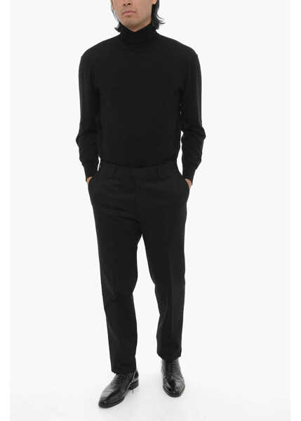 Pantaloni casual CORNELIANI Cc Collection Stretch Cotton Chinos Pants With Belt Loops Black Barbati (BM 16589499) 4