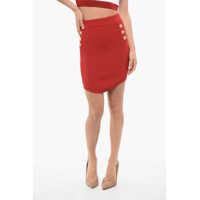 Fuste scurte Knitted Miniskirt With Logoed Buttons Femei
