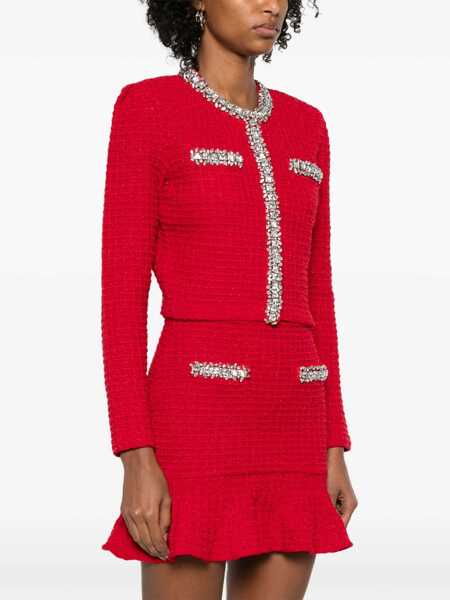 Cardigane Self-Portrait Self-Portrait Textured Knit Cardigan RED Femei (BM 16590945) 3