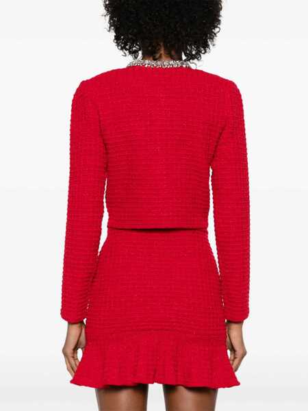 Cardigane Self-Portrait Self-Portrait Textured Knit Cardigan RED Femei (BM 16590945) 4