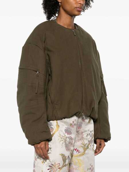 Geci HELMUT LANG Helmut Lang Cocoon Bomber.Brush1 Clothing GREEN Femei (BM 16594878) 3