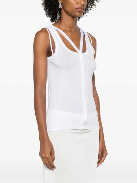 Topuri HELMUT LANG Helmut Lang Strap Racer Tank.Sof Clothing WHITE Femei (BM 16594890) 3